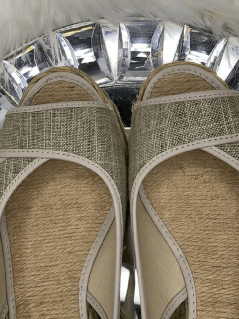 Donald J Pliner Coraa Linen Espadrille Wedge Sandals Women's 8.5M Neutral Comfy - Picture 9 of 11